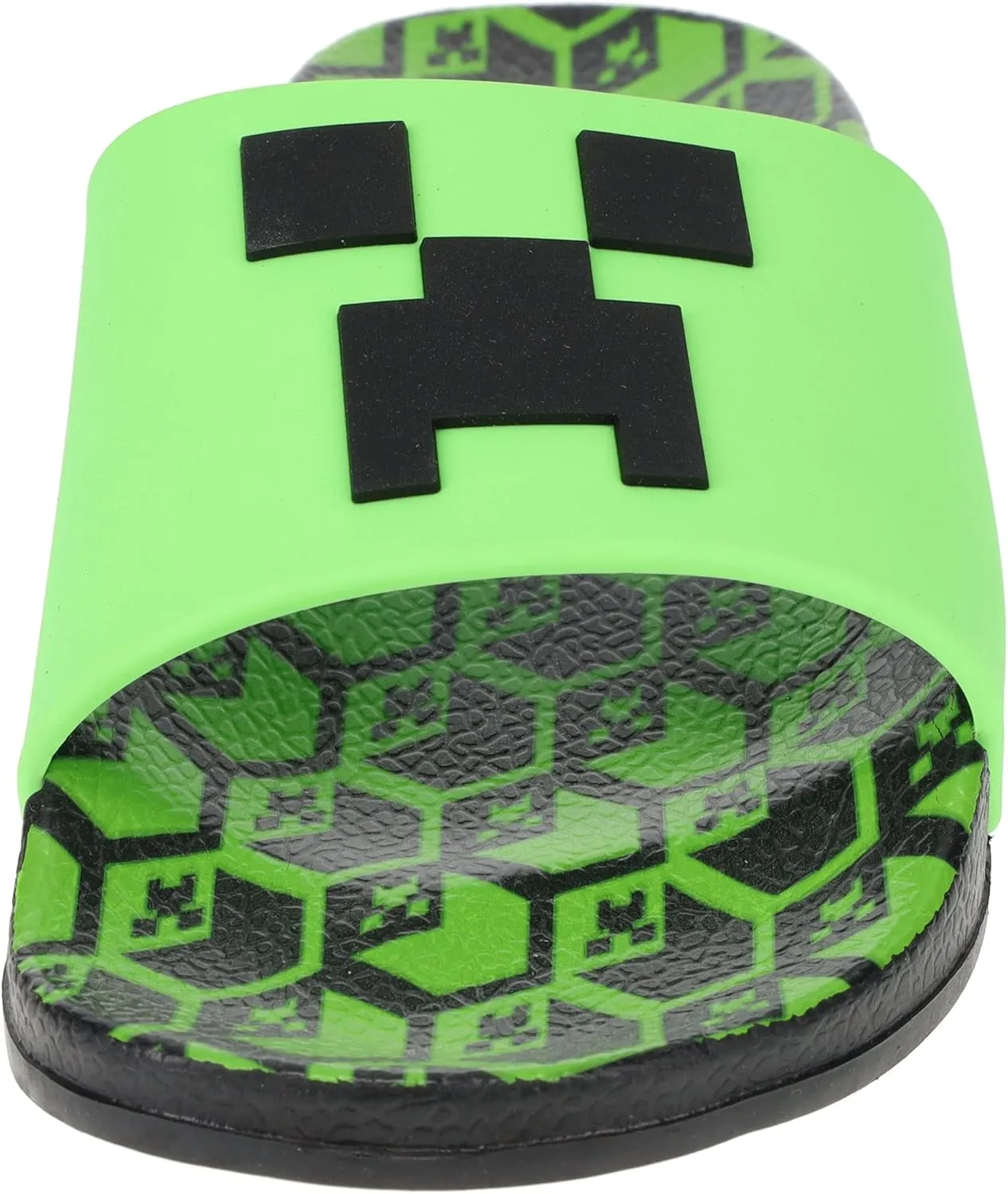 Minecraft Official Boys Creeper Sport Slide Sandals, Comfort, Casual, Pool, Slide, Outdoor