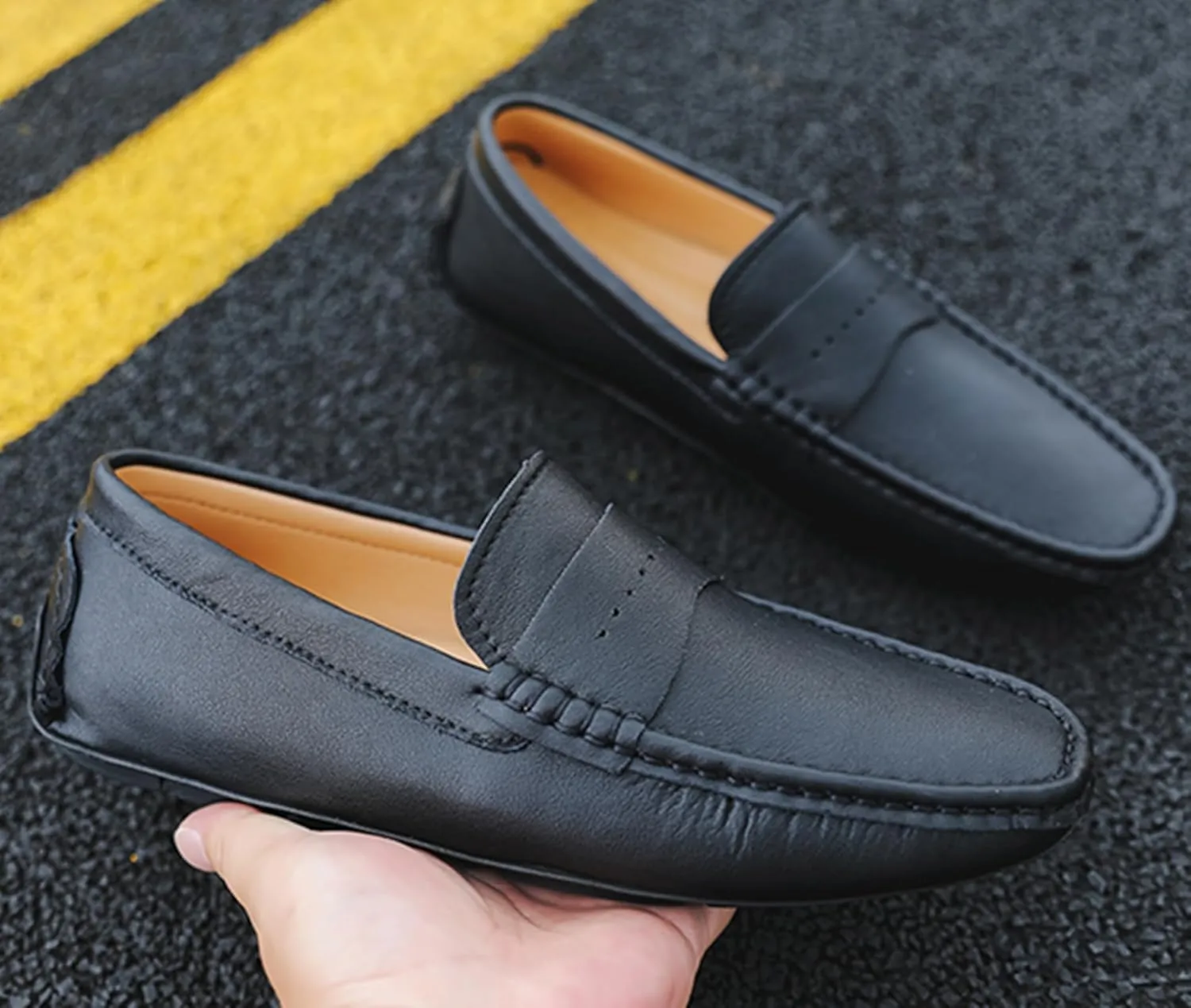 Minishion Boys Mens Casual Walking Loafers with Rubber Sole Comfort Driving Moccasins Shoes YY003