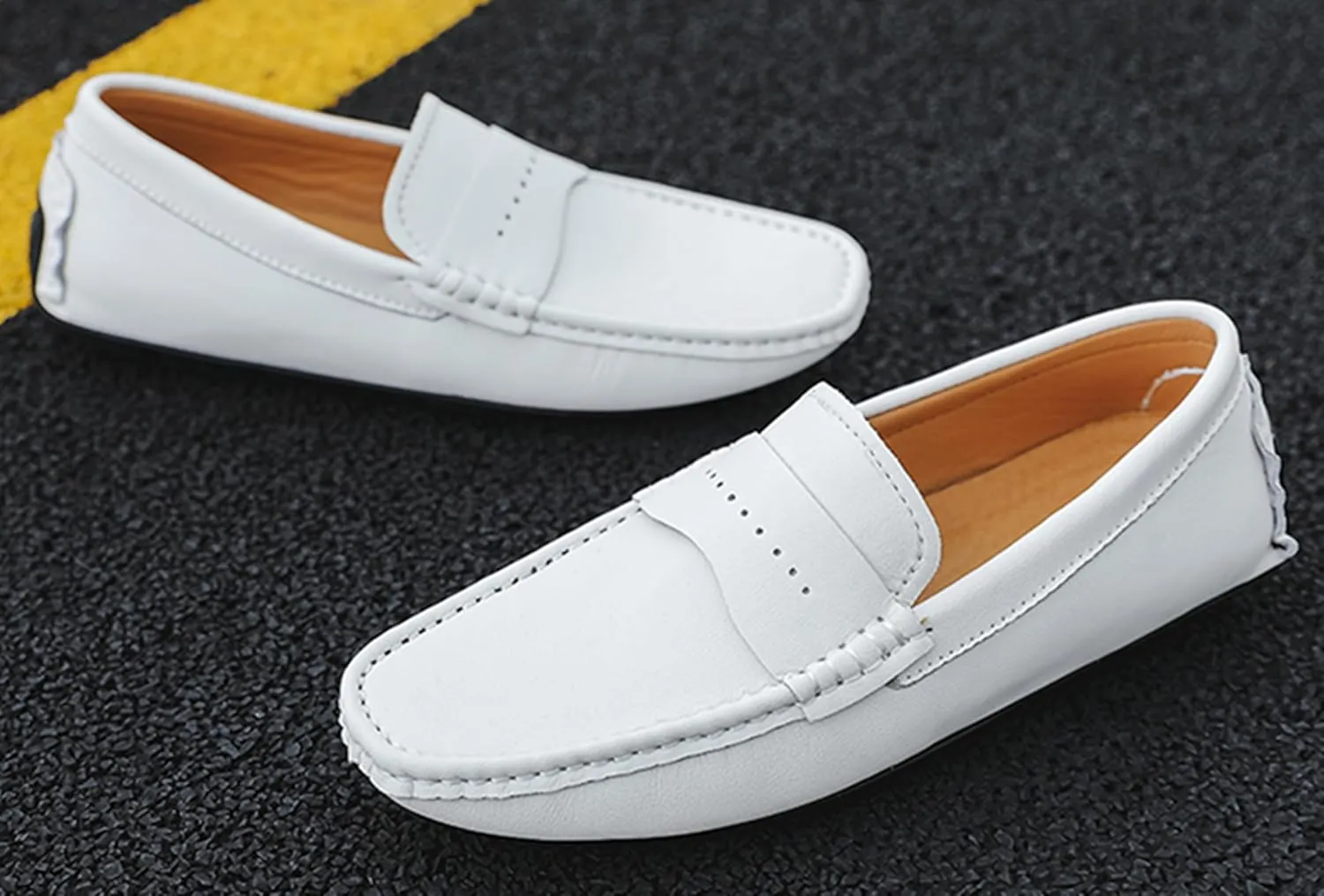 Minishion Boys Mens Casual Walking Loafers with Rubber Sole Comfort Driving Moccasins Shoes YY003