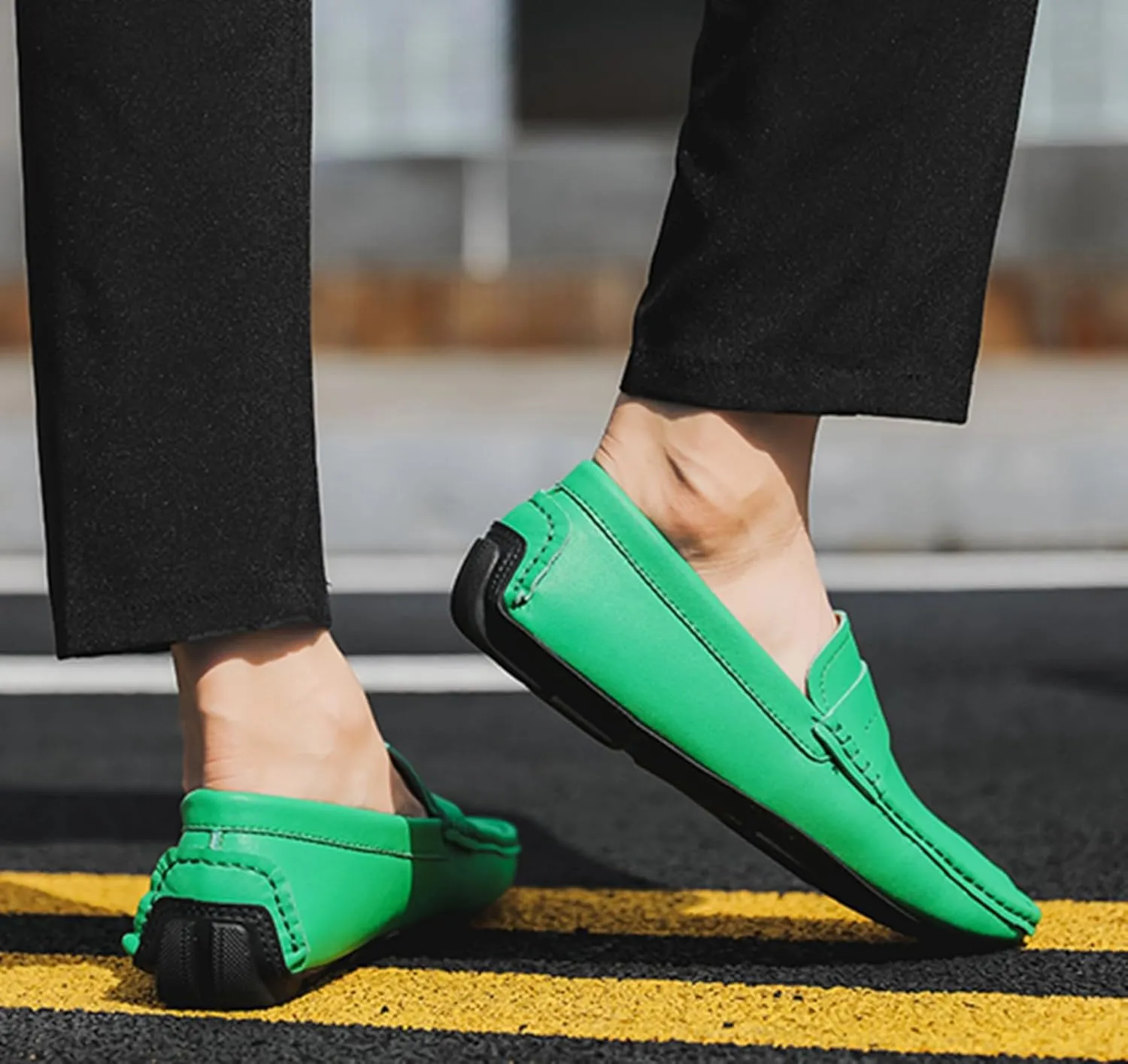 Minishion Boys Mens Casual Walking Loafers with Rubber Sole Comfort Driving Moccasins Shoes YY003
