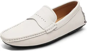 Minishion Boys Mens Casual Walking Loafers with Rubber Sole Comfort Driving Moccasins Shoes YY003