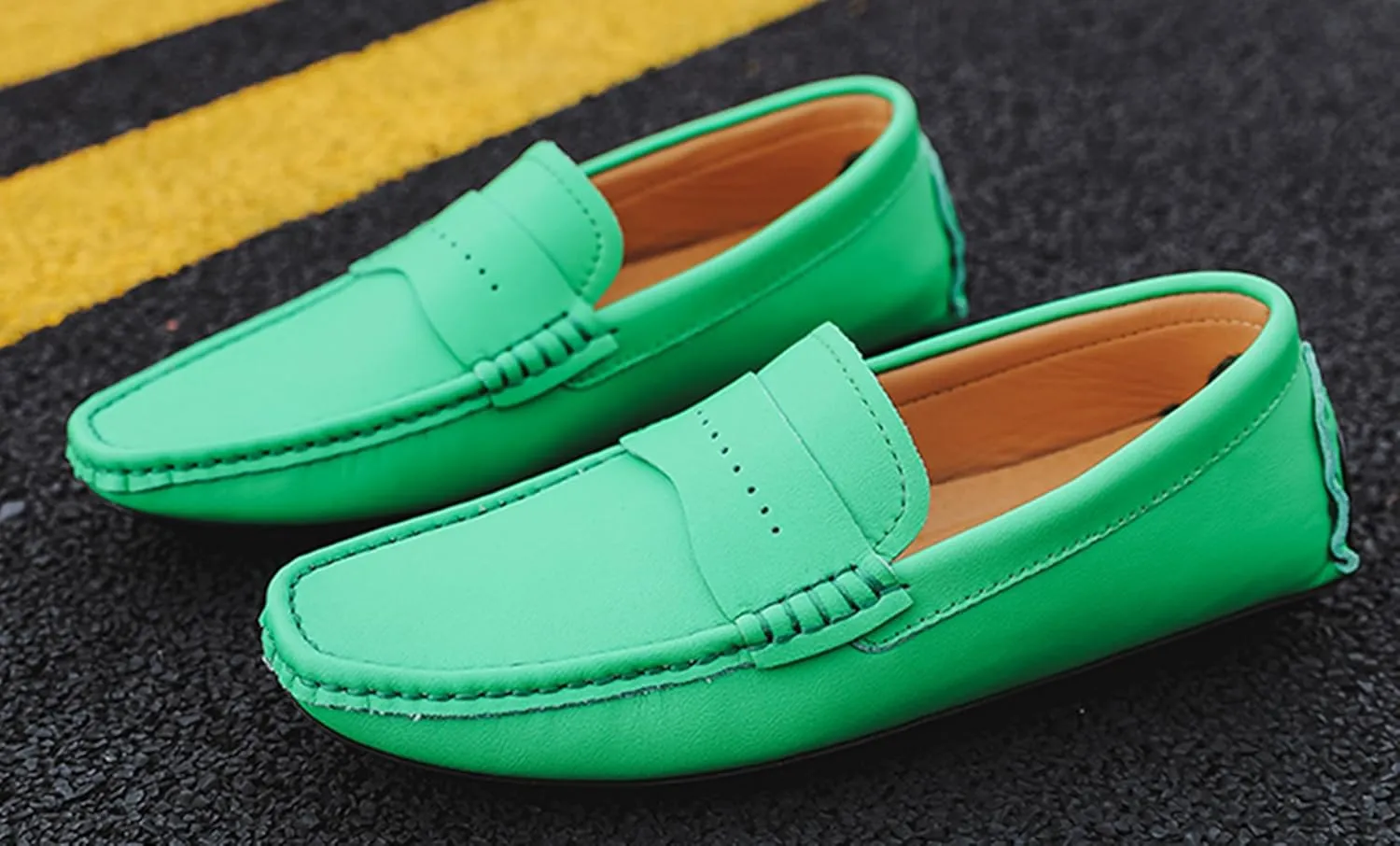 Minishion Boys Mens Casual Walking Loafers with Rubber Sole Comfort Driving Moccasins Shoes YY003