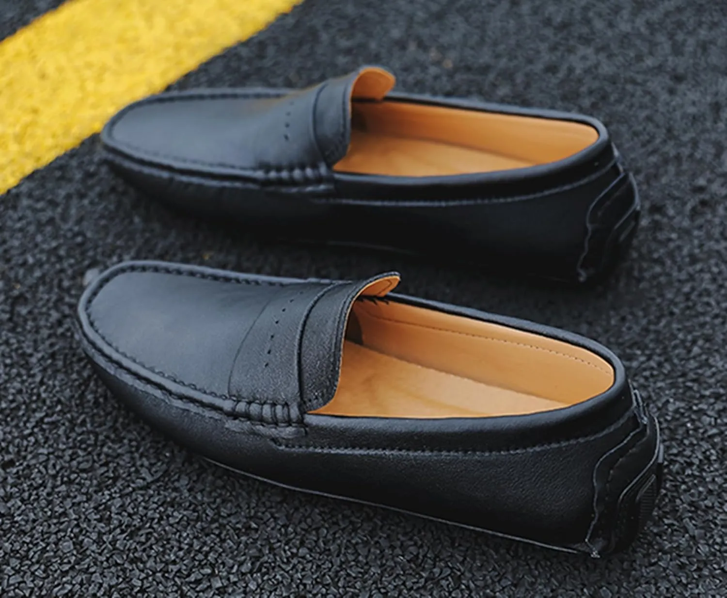 Minishion Boys Mens Casual Walking Loafers with Rubber Sole Comfort Driving Moccasins Shoes YY003