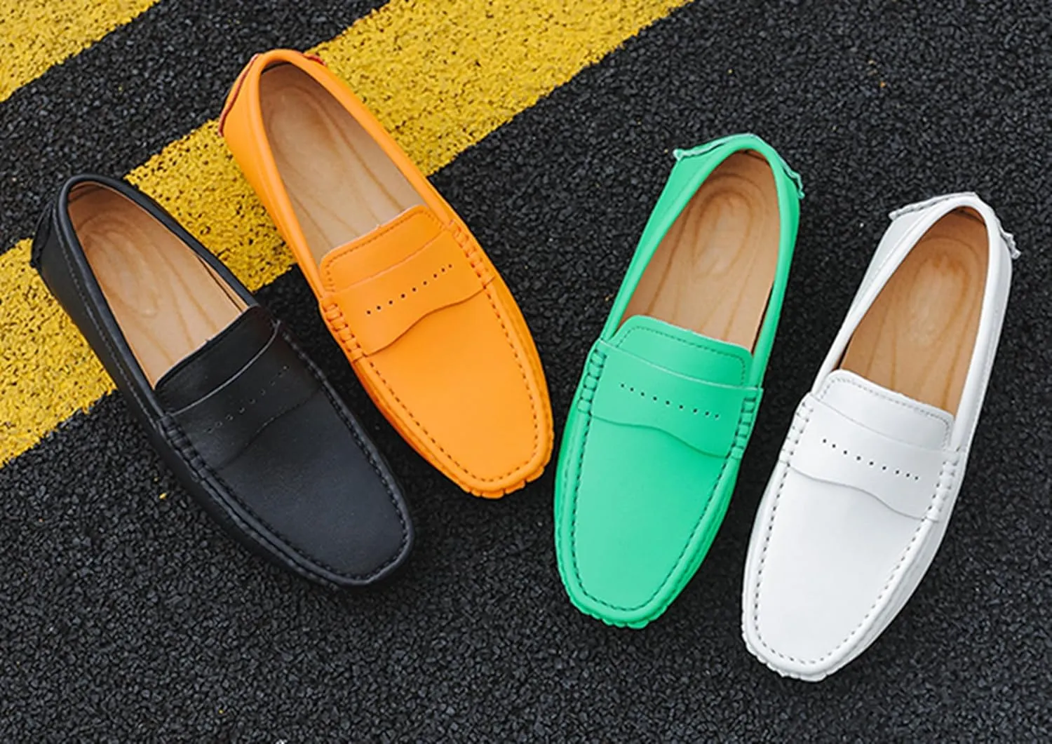 Minishion Boys Mens Casual Walking Loafers with Rubber Sole Comfort Driving Moccasins Shoes YY003