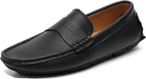 Minishion Boys Mens Casual Walking Loafers with Rubber Sole Comfort Driving Moccasins Shoes YY003