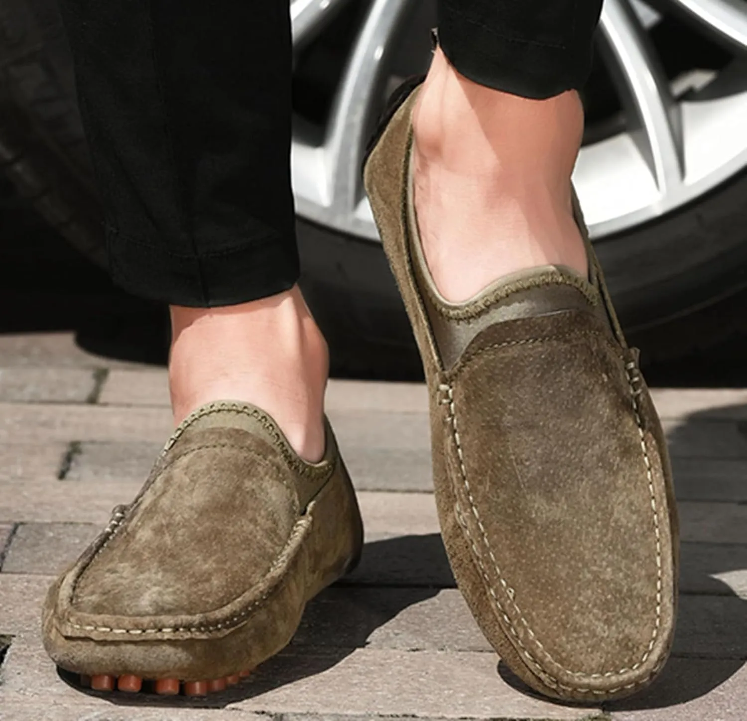 Minishion Boys Mens Fashion Loafers Dress Shoes with Arch Support Driving Moccasins YY009