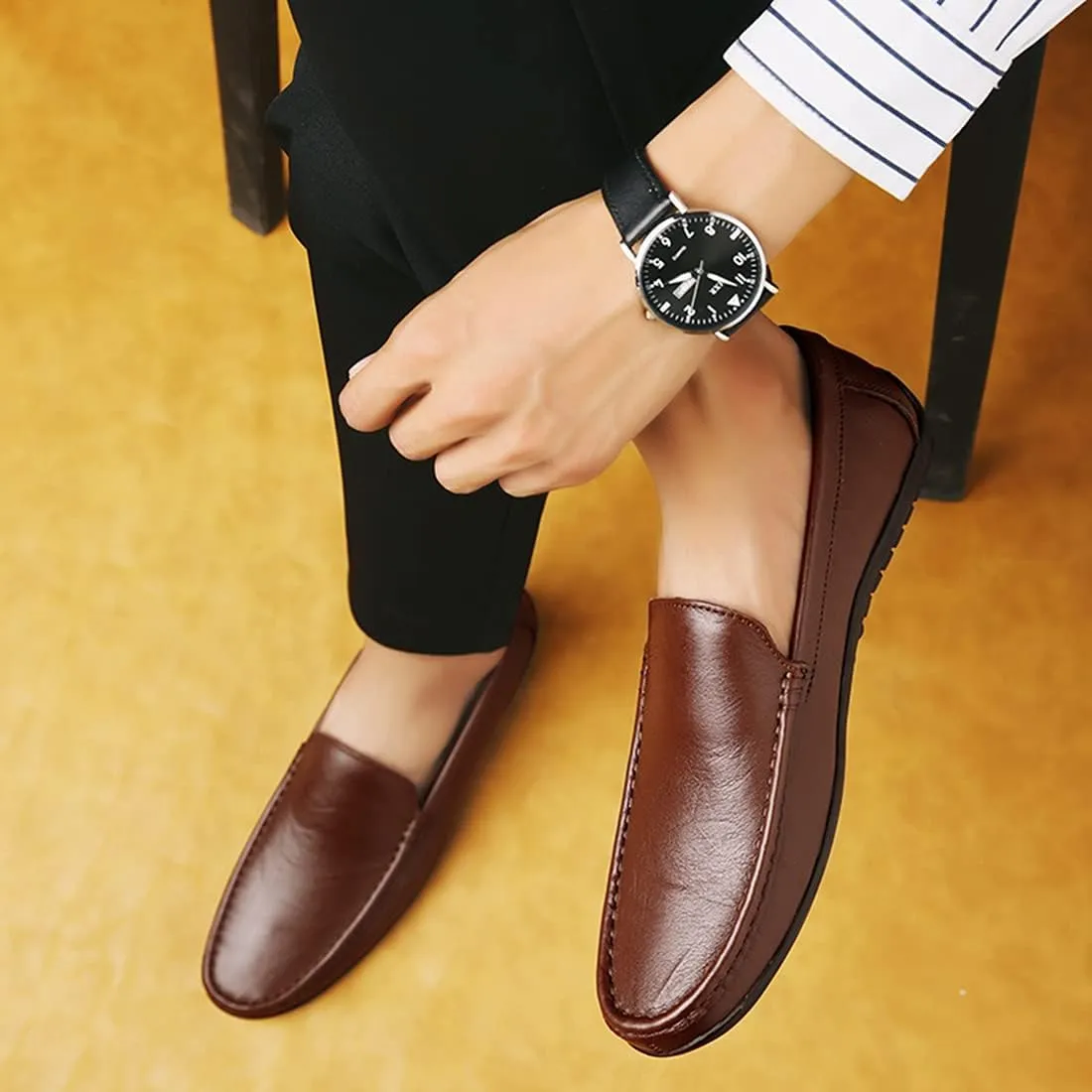 Minishion Mens Shoes Loafers Casual Walking Office Dress Shoes 5705#