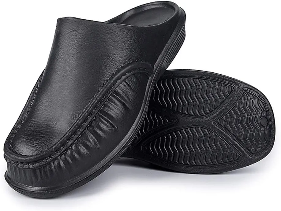 MizHome Men's Scuff Driving Loafer Shoes Causal Work Mule Clogs Outdoor Walking Slippers