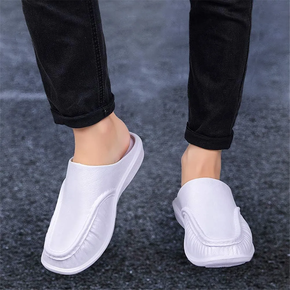 MizHome Men's Scuff Driving Loafer Shoes Causal Work Mule Clogs Outdoor Walking Slippers
