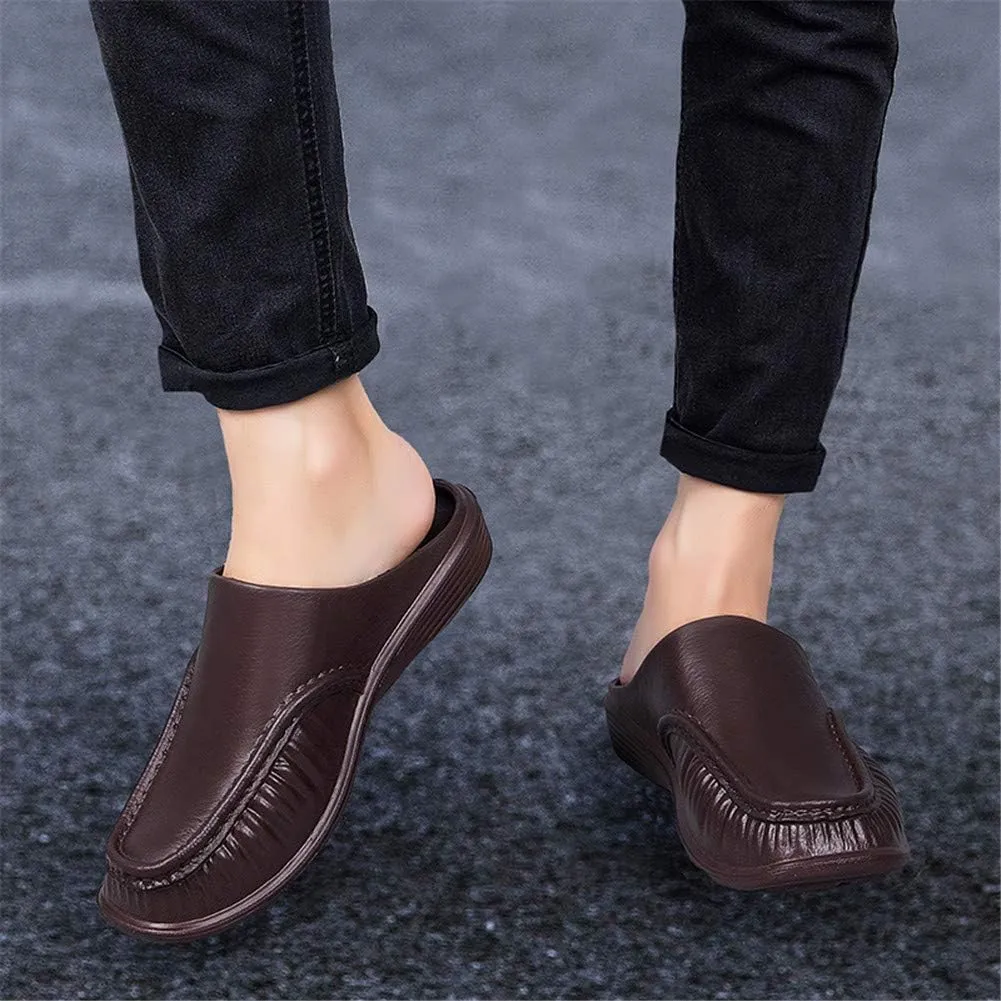 MizHome Men's Scuff Driving Loafer Shoes Causal Work Mule Clogs Outdoor Walking Slippers