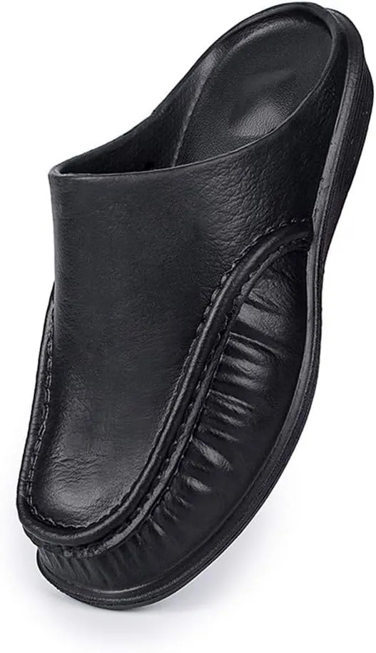 MizHome Men's Scuff Driving Loafer Shoes Causal Work Mule Clogs Outdoor Walking Slippers