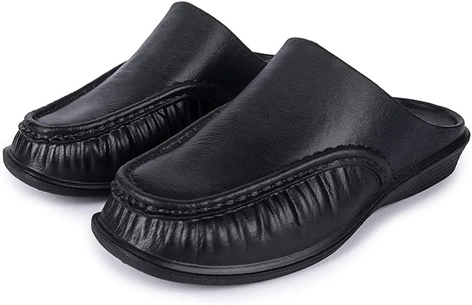 MizHome Men's Scuff Driving Loafer Shoes Causal Work Mule Clogs Outdoor Walking Slippers