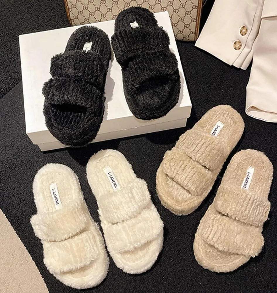 Molodo Slippers for Women Slippers with Velcro Women's Fuzzy Slippers Outdoor Slippers for Women Indoor Outdoor Open Toe Sandals