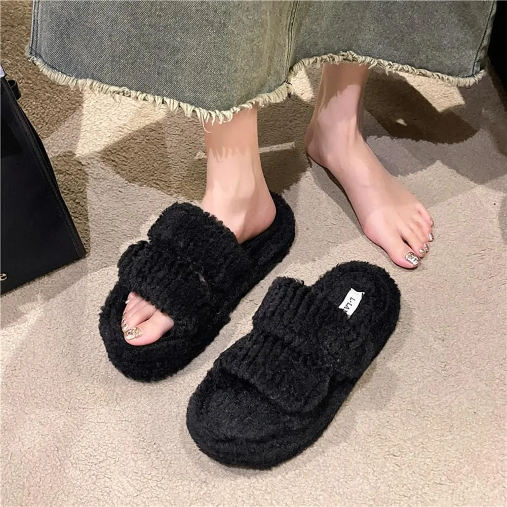 Molodo Slippers for Women Slippers with Velcro Women's Fuzzy Slippers Outdoor Slippers for Women Indoor Outdoor Open Toe Sandals