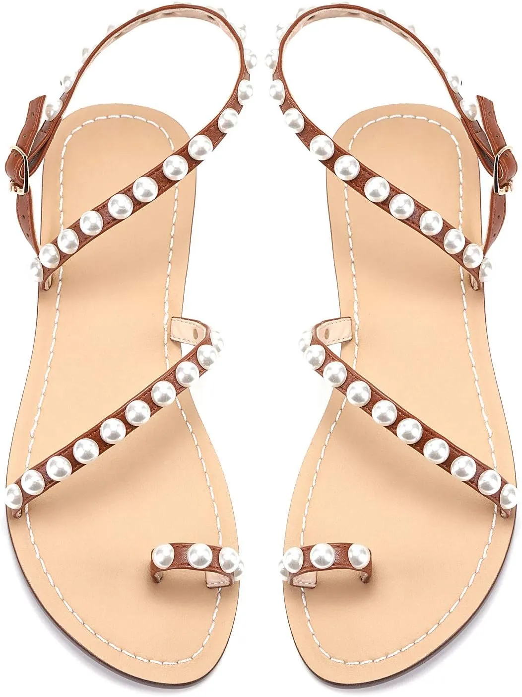 Monrovia Women's Gladiator Bohemia Flip Flops Summer Beach Flat Sandals