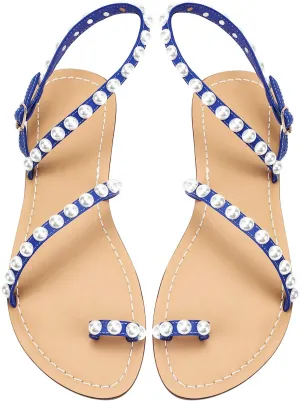 Monrovia Women's Gladiator Bohemia Flip Flops Summer Beach Flat Sandals