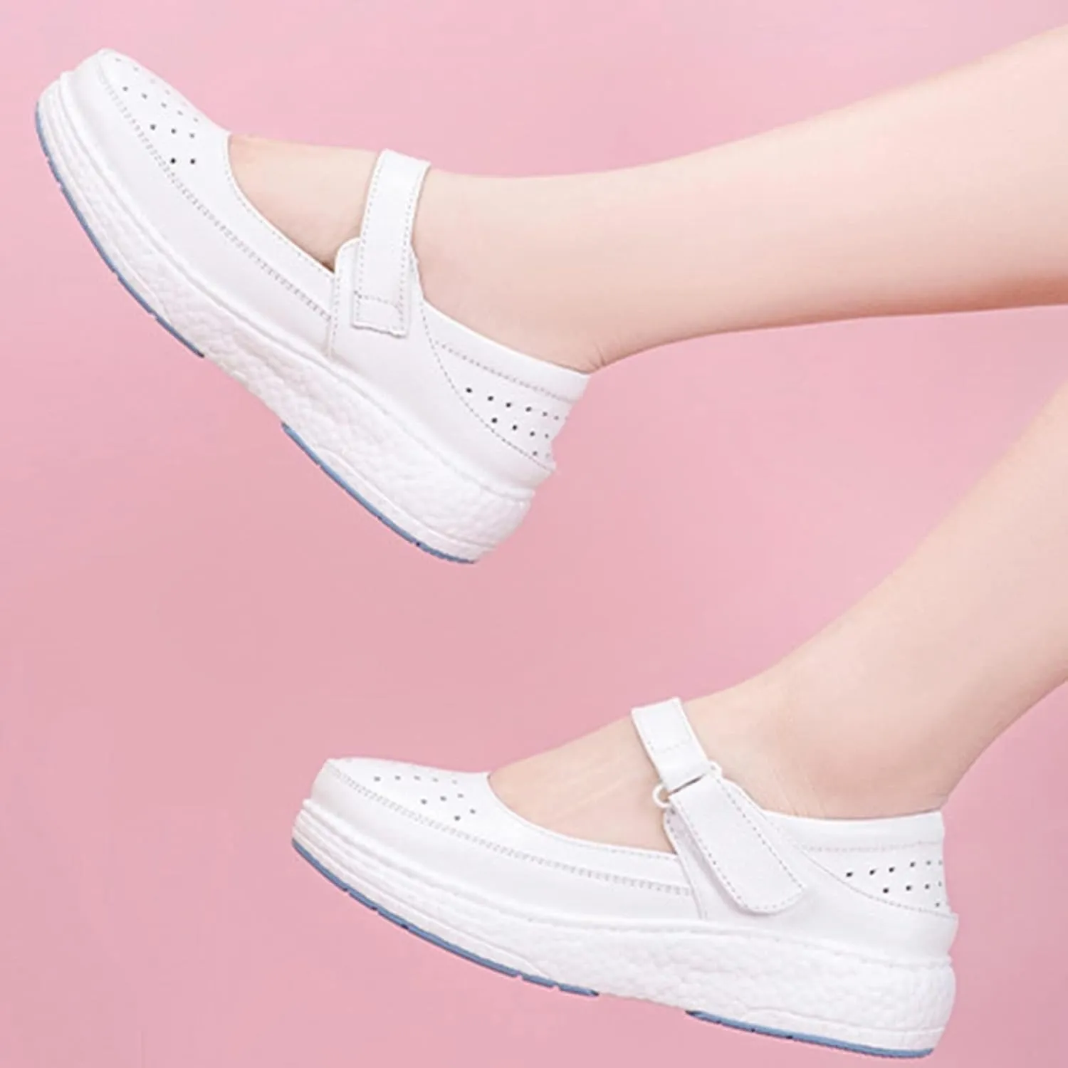 Nurse Shoes for Women,Comfortable Slip Resistant Orthopedic Healthcare Nursing Shoes,Breathable Mesh Mary Jane Sneakers,for Hospital Garden Kitchen