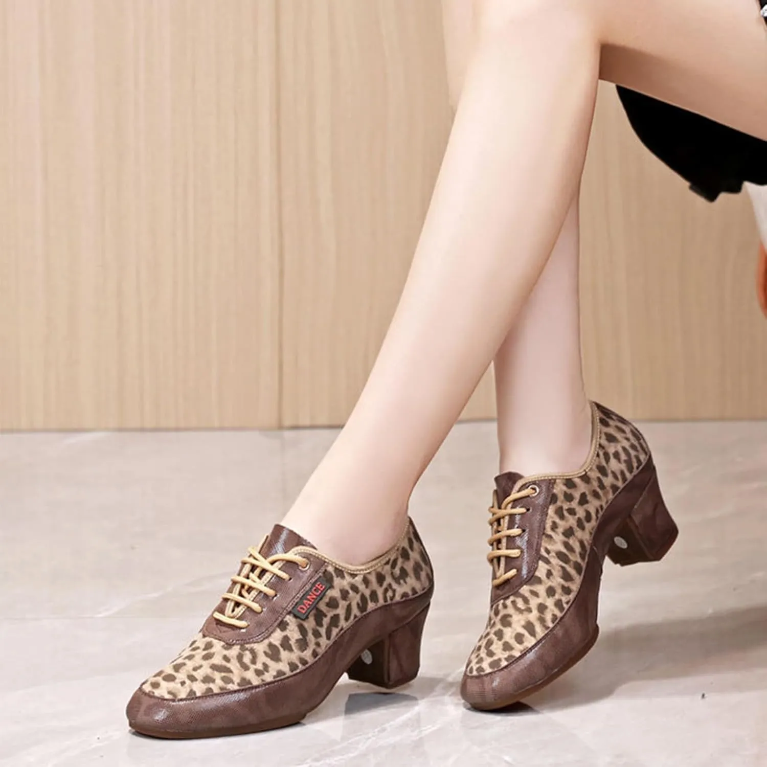 ONAIC Women's Ballroom Latin Dance Shoes Tango Morden Shoes Professional Performance Dance Shoes 5Cm Heel