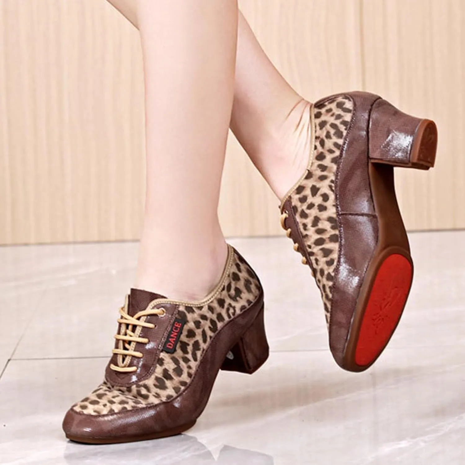 ONAIC Women's Ballroom Latin Dance Shoes Tango Morden Shoes Professional Performance Dance Shoes 5Cm Heel