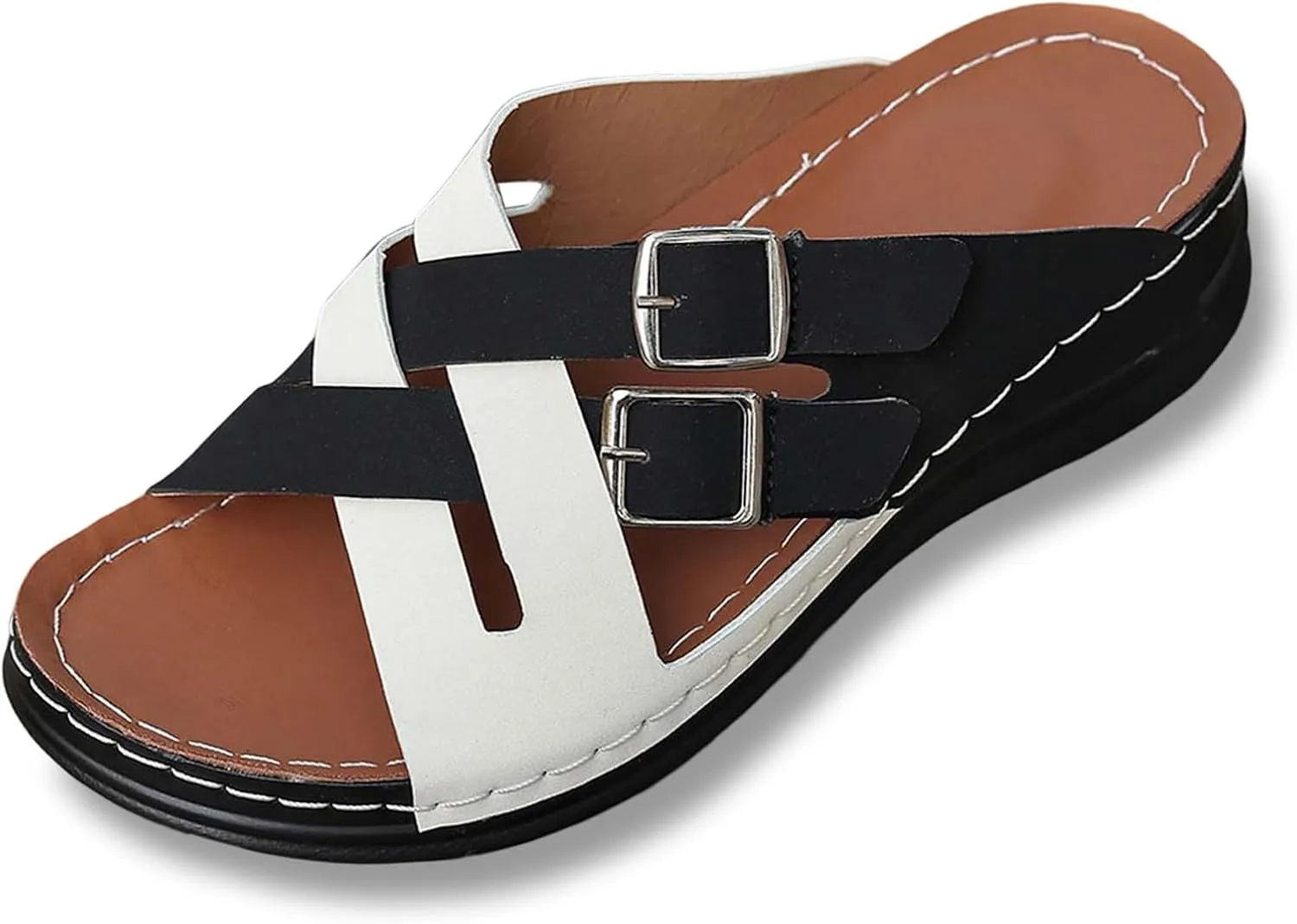 Open Toe Wedges For Women Summer Holiday Platform Sandals Dressy Women'S Dress Shoes Cute Slide On Slippers