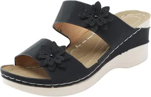 Ortho Walking Sandals for Women Sandals Women Dressy Summer Flat Gold 12w Diabetic Sandals for Women Wide Orthotic Slippers for Plantar Fasciitis Black Flats Shoes Women Women's Dressy Sandals