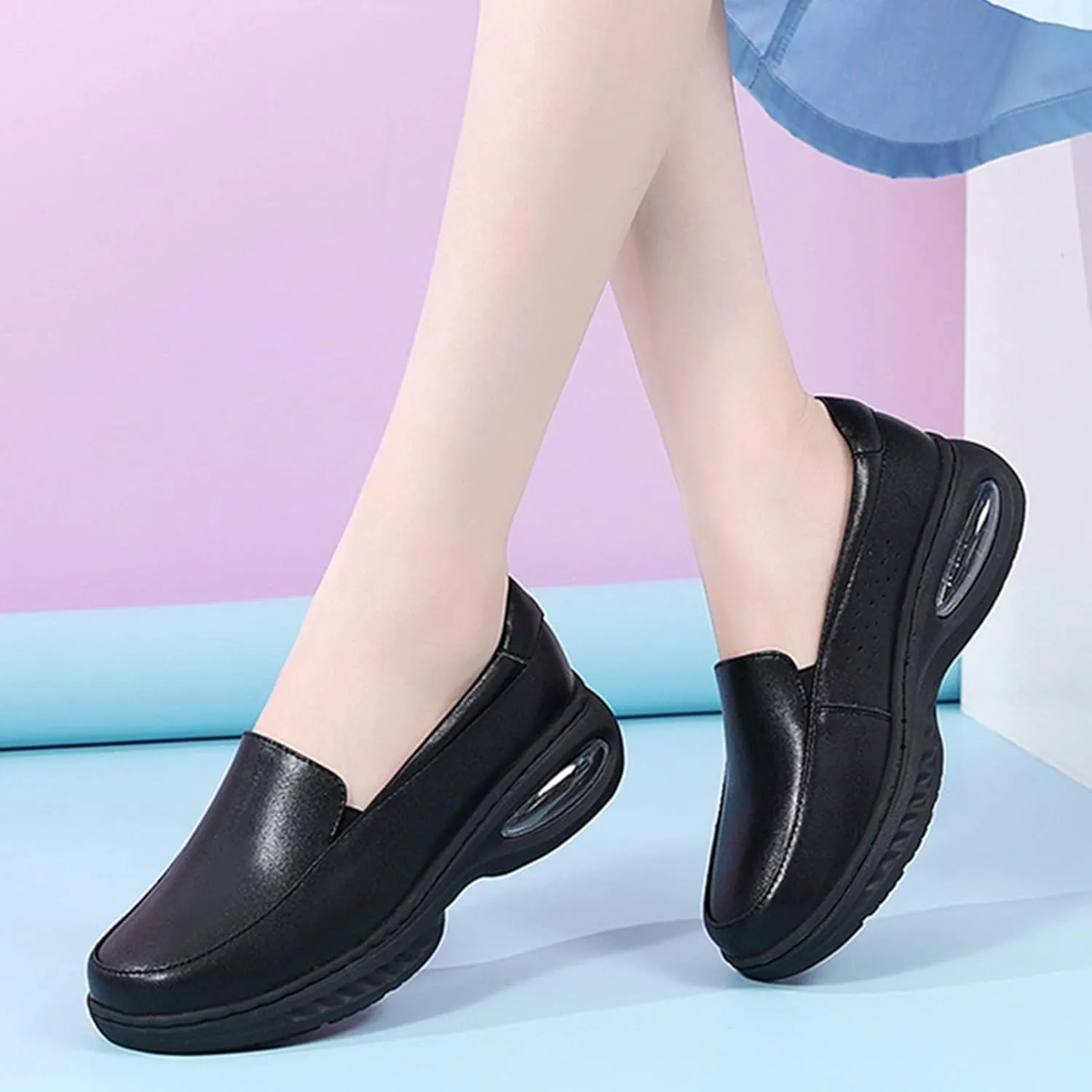 Orthopedic Nursing Shoes for Women with Arch Support,Professional Lightweight Nurse Shoes for Women,Comfortable Non Slip Loafers Work Shoes for Food Service