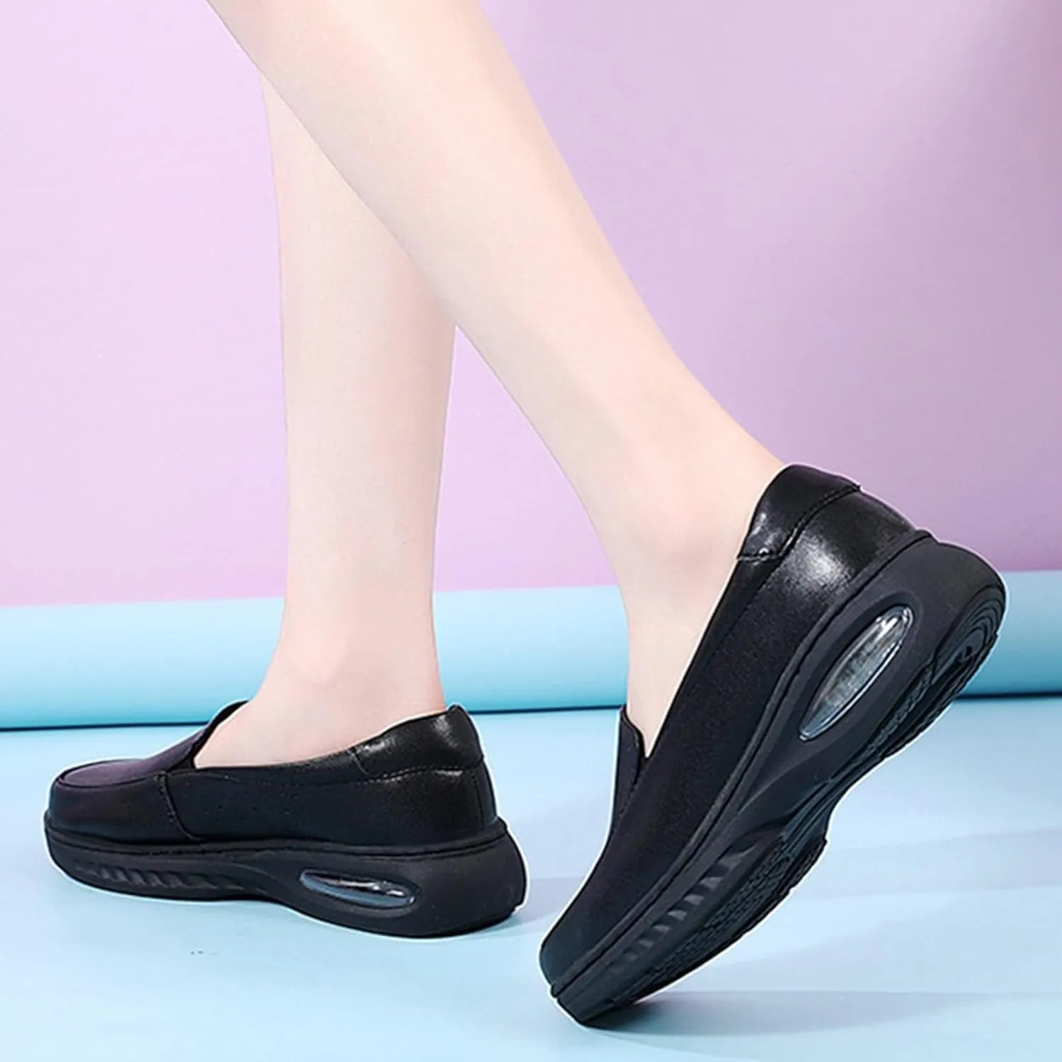 Orthopedic Nursing Shoes for Women with Arch Support,Professional Lightweight Nurse Shoes for Women,Comfortable Non Slip Loafers Work Shoes for Food Service