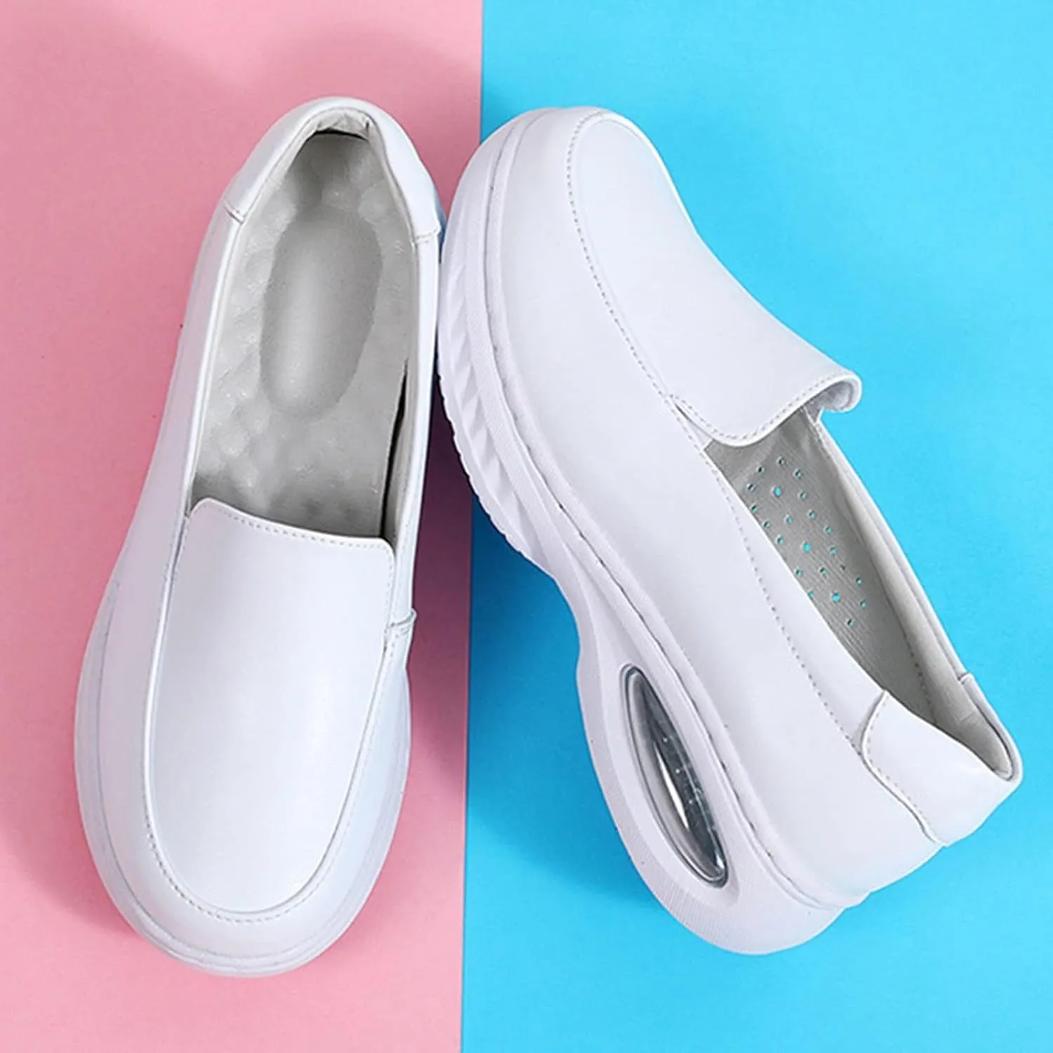Orthopedic Nursing Shoes for Women with Arch Support,Professional Lightweight Nurse Shoes for Women,Comfortable Non Slip Loafers Work Shoes for Food Service