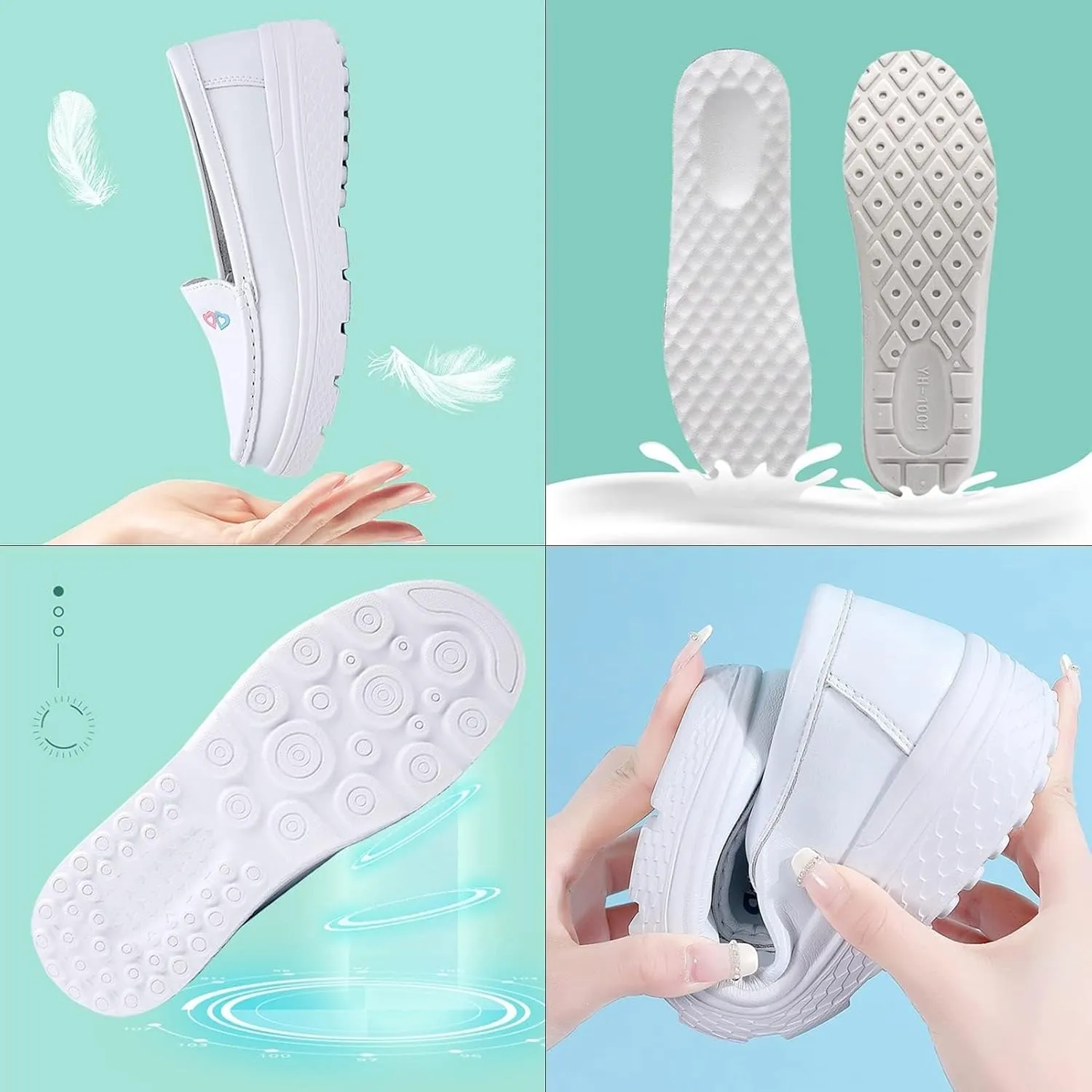 Orthopedic Nursing Shoes,Comfortable Breathable Bunions Nurse Shoes for Women,Lightweight Food Service Work Shoes,with Arch Support