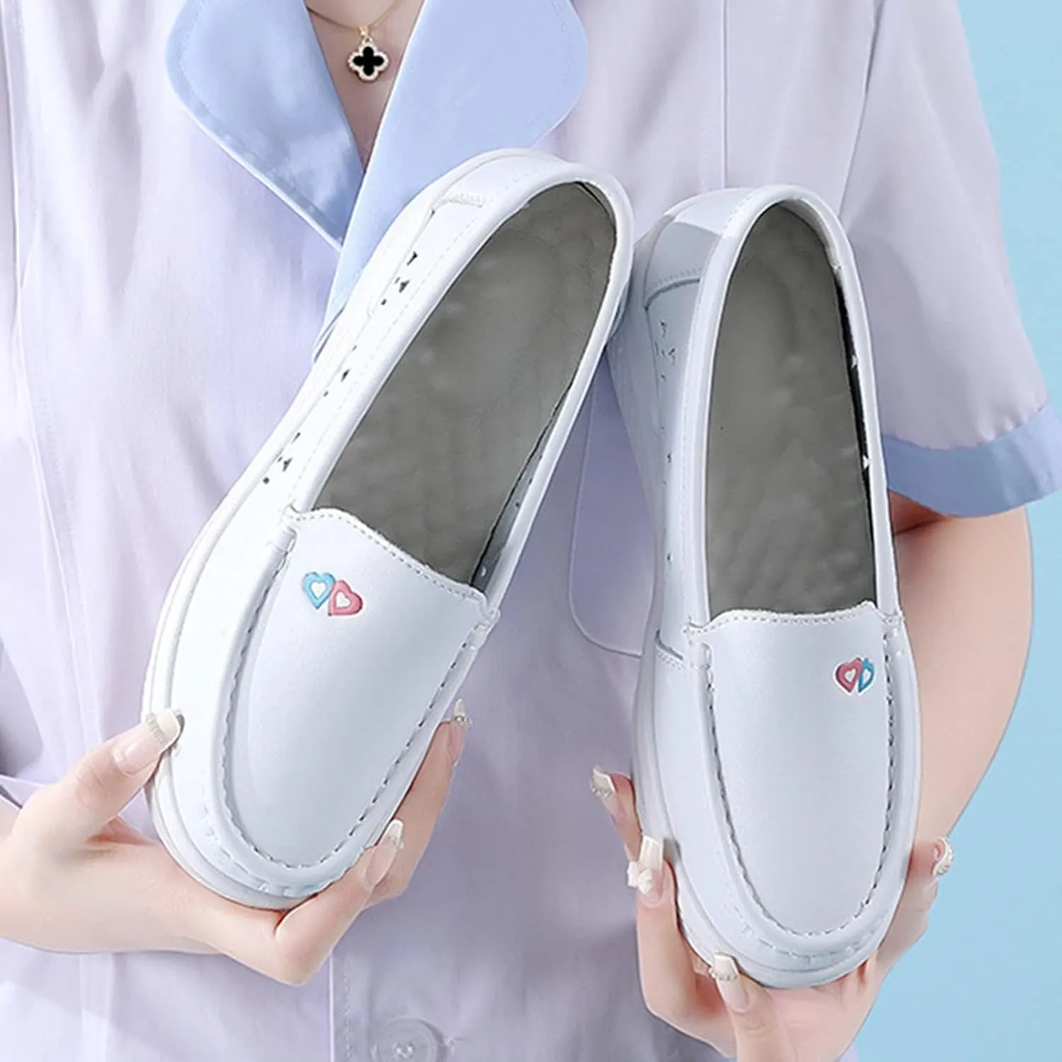 Orthopedic Nursing Shoes,Comfortable Breathable Bunions Nurse Shoes for Women,Lightweight Food Service Work Shoes,with Arch Support