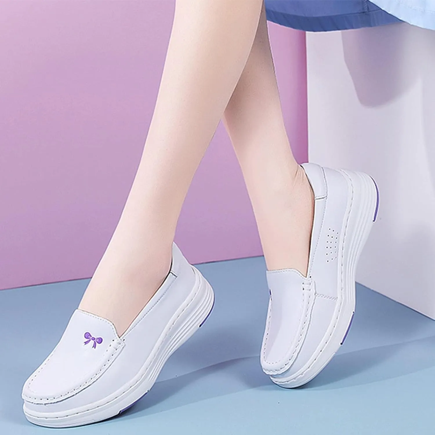Orthopedic Nursing Shoes,Comfortable Oil and Slip-Resistant Loafers Nurse Shoes for Women,Lightweight Breathable Food Service Chef Shoes,with Arch Support