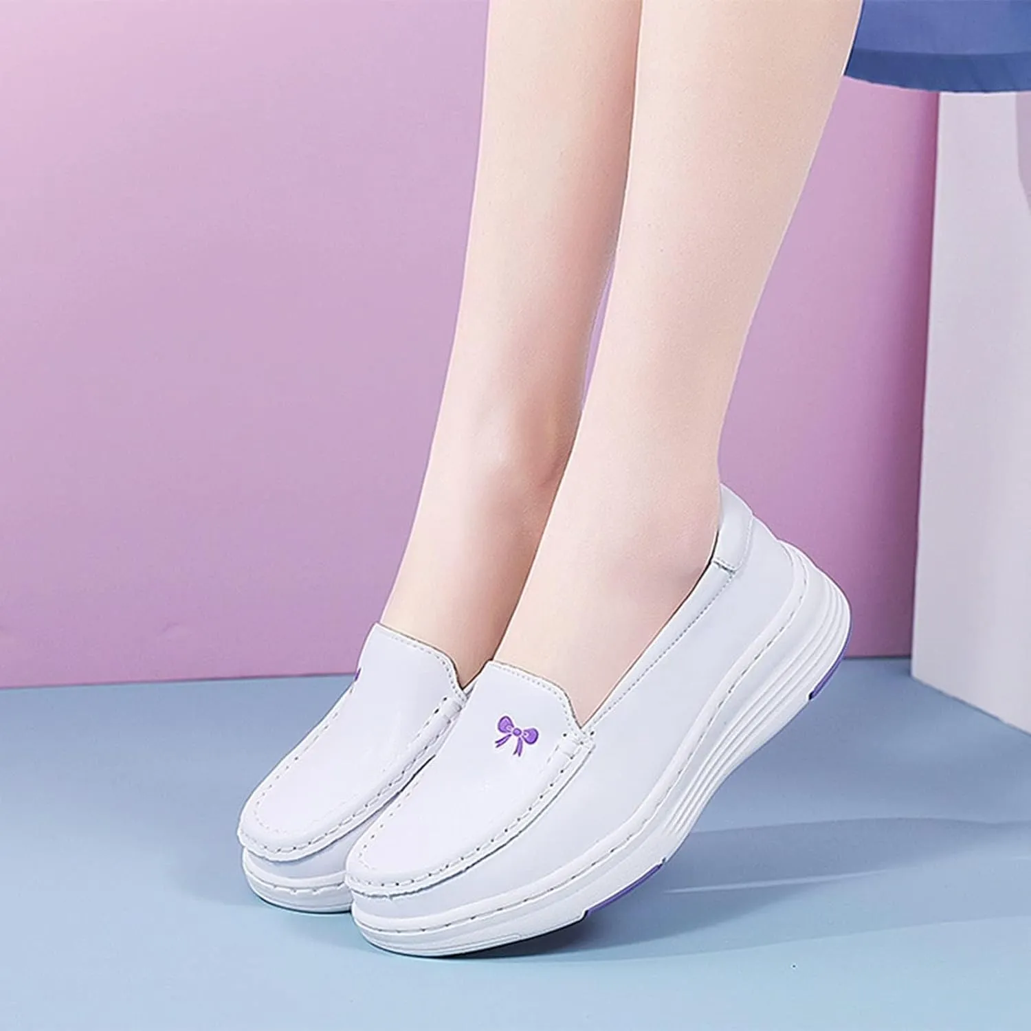 Orthopedic Nursing Shoes,Comfortable Oil and Slip-Resistant Loafers Nurse Shoes for Women,Lightweight Breathable Food Service Chef Shoes,with Arch Support