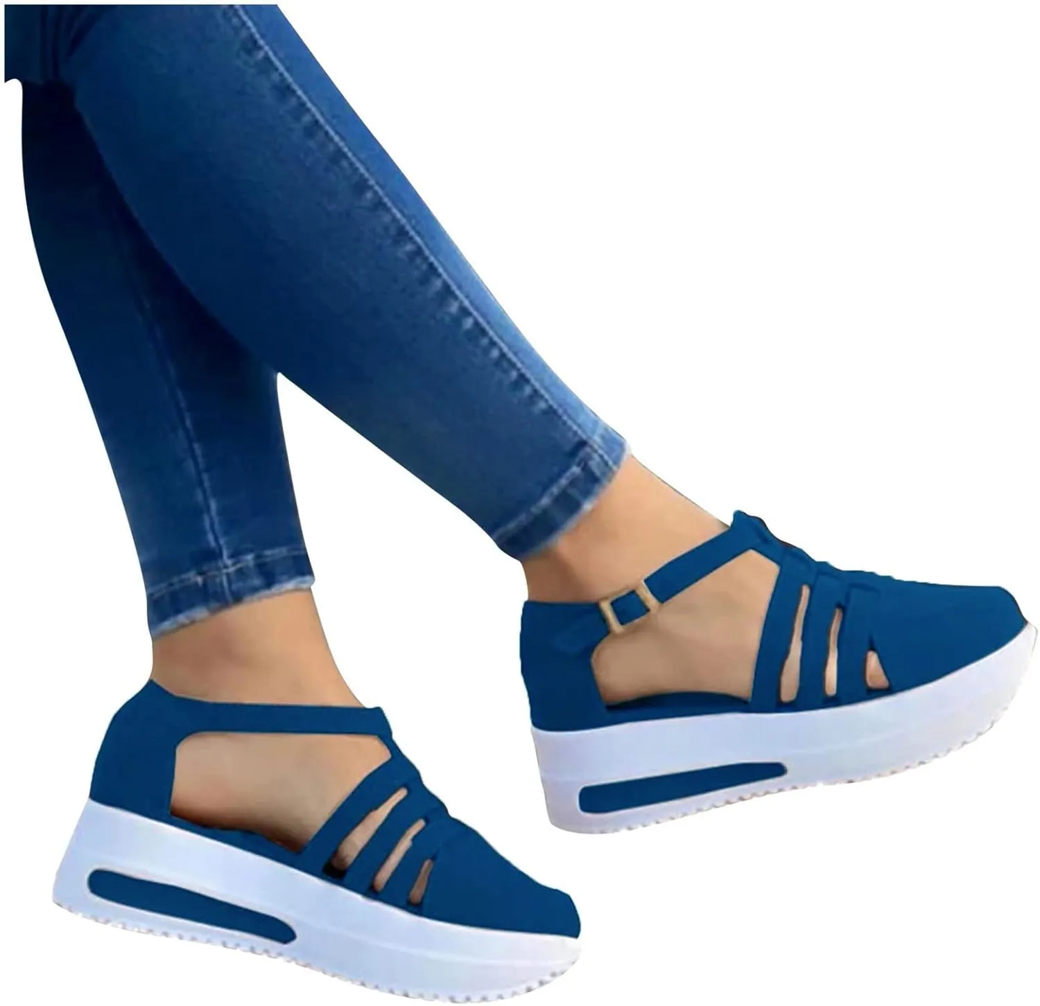 Orthopedic Platform Wedge Sandals for Women, Women Dressy Summer Open Toe Sandals Ankle Strap Slip On Shoes Casual Hollow Out Sandal 2025 Summer Shoes