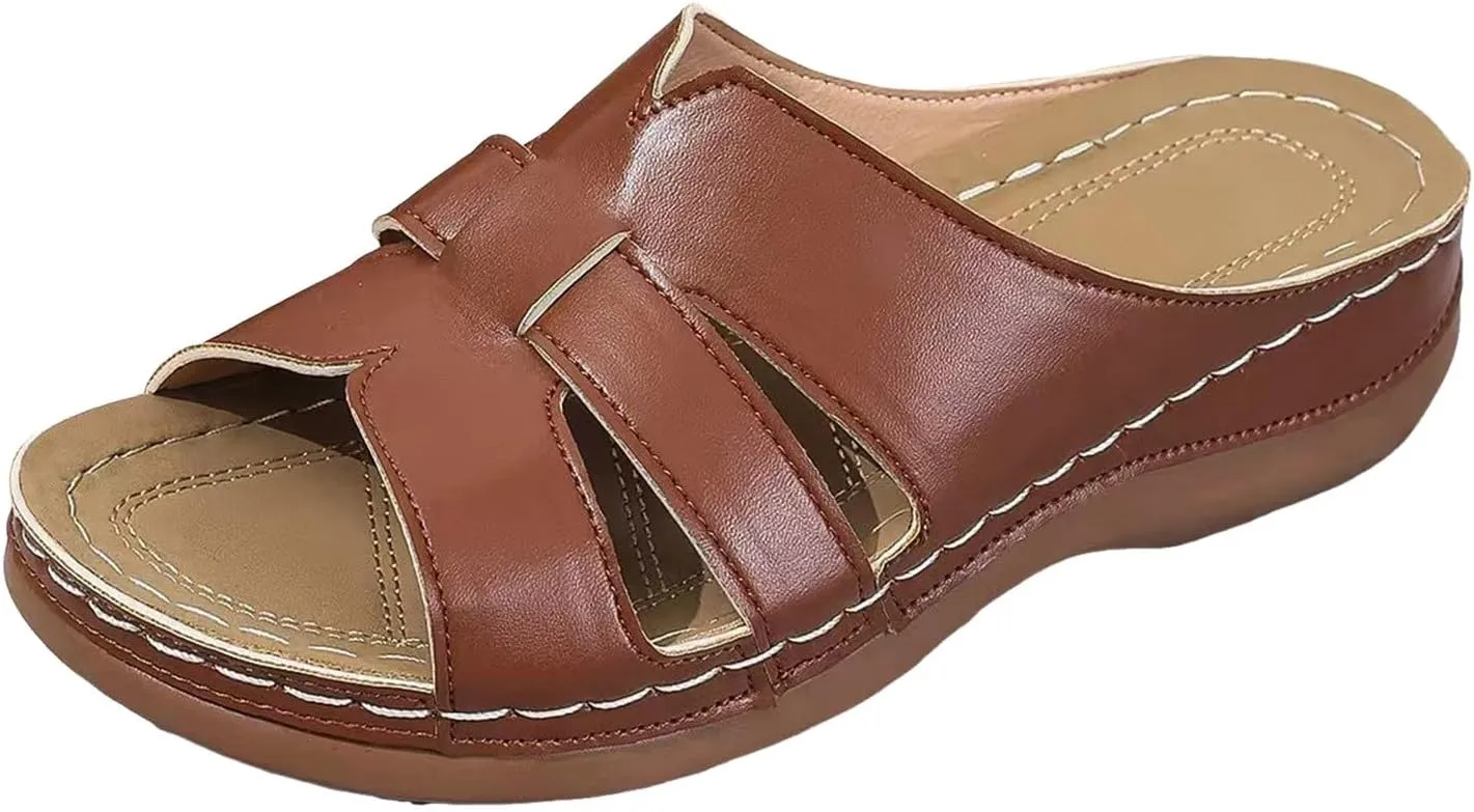 Orthopedic Sandals for Women Arch Support Walking Sandals Dressy Summer Comfortable Sandals Cute Low Wedge Sandals