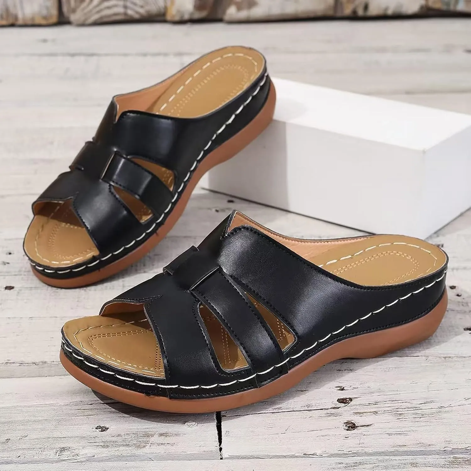 Orthopedic Sandals for Women Arch Support Walking Sandals Dressy Summer Comfortable Sandals Cute Low Wedge Sandals