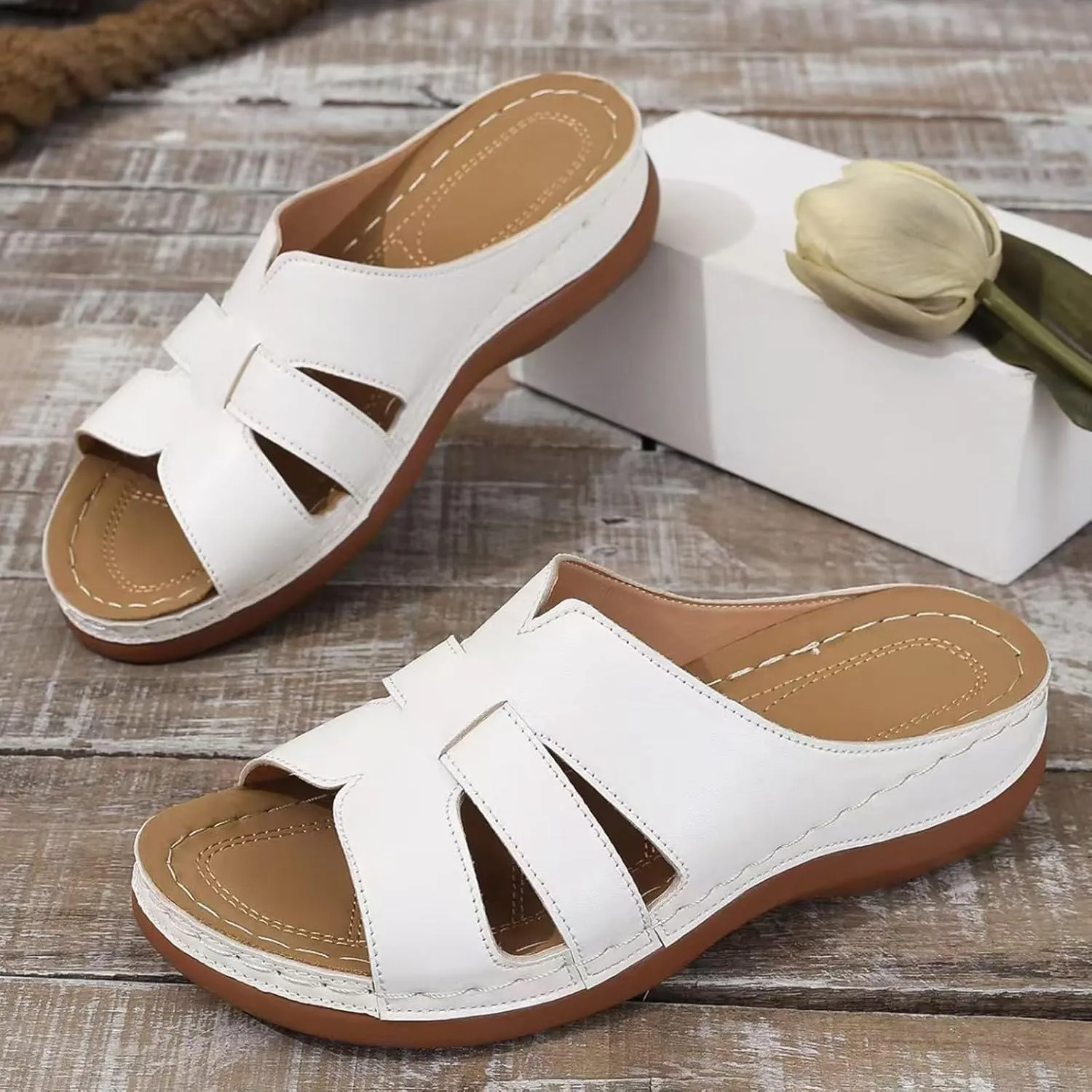 Orthopedic Sandals for Women Arch Support Walking Sandals Dressy Summer Comfortable Sandals Cute Low Wedge Sandals