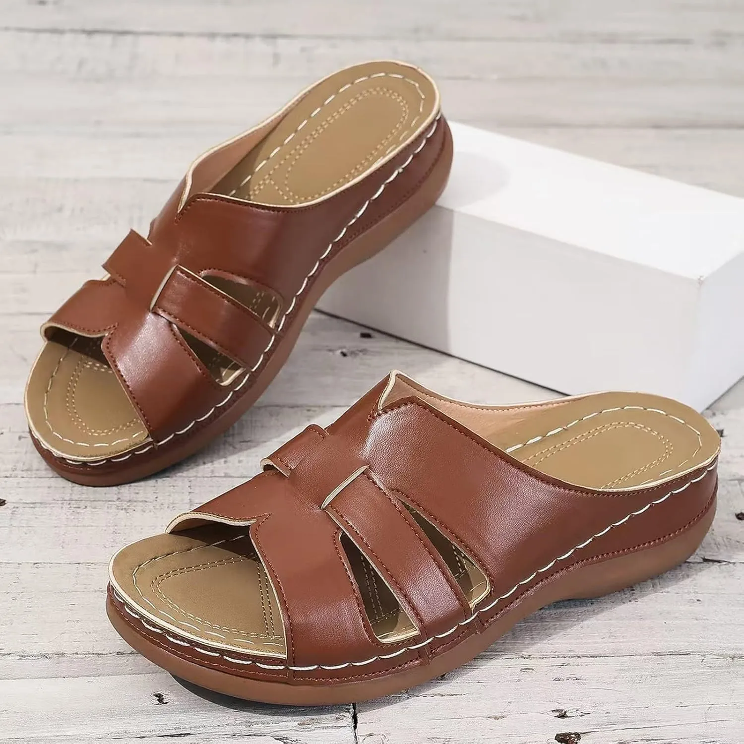 Orthopedic Sandals for Women Arch Support Walking Sandals Dressy Summer Comfortable Sandals Cute Low Wedge Sandals