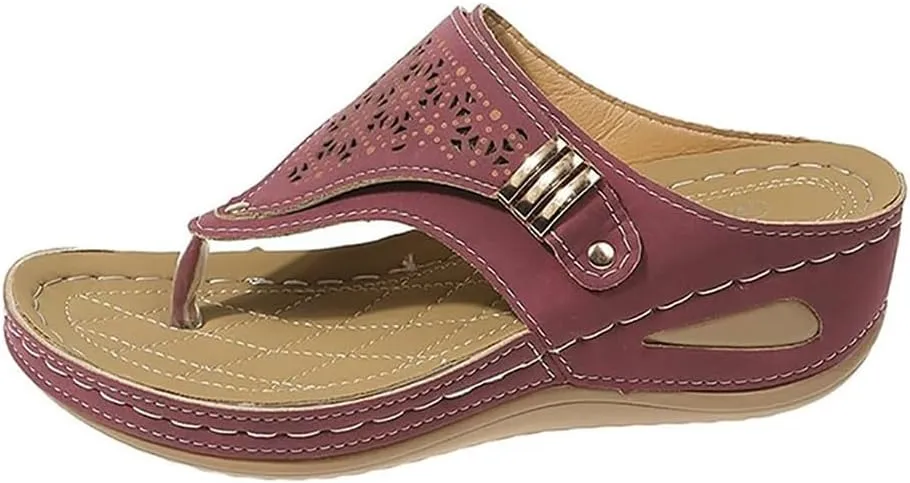Orthopedic Sandals for Women - Arch Support Wedge Flip Flops, 2025 Summer Comfortable Dressy Casual Beach Sandal Slippers