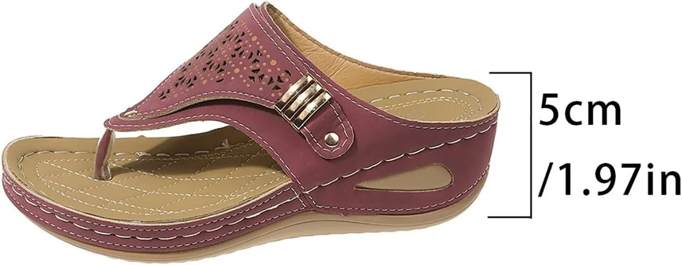 Orthopedic Sandals for Women - Arch Support Wedge Flip Flops, 2025 Summer Comfortable Dressy Casual Beach Sandal Slippers