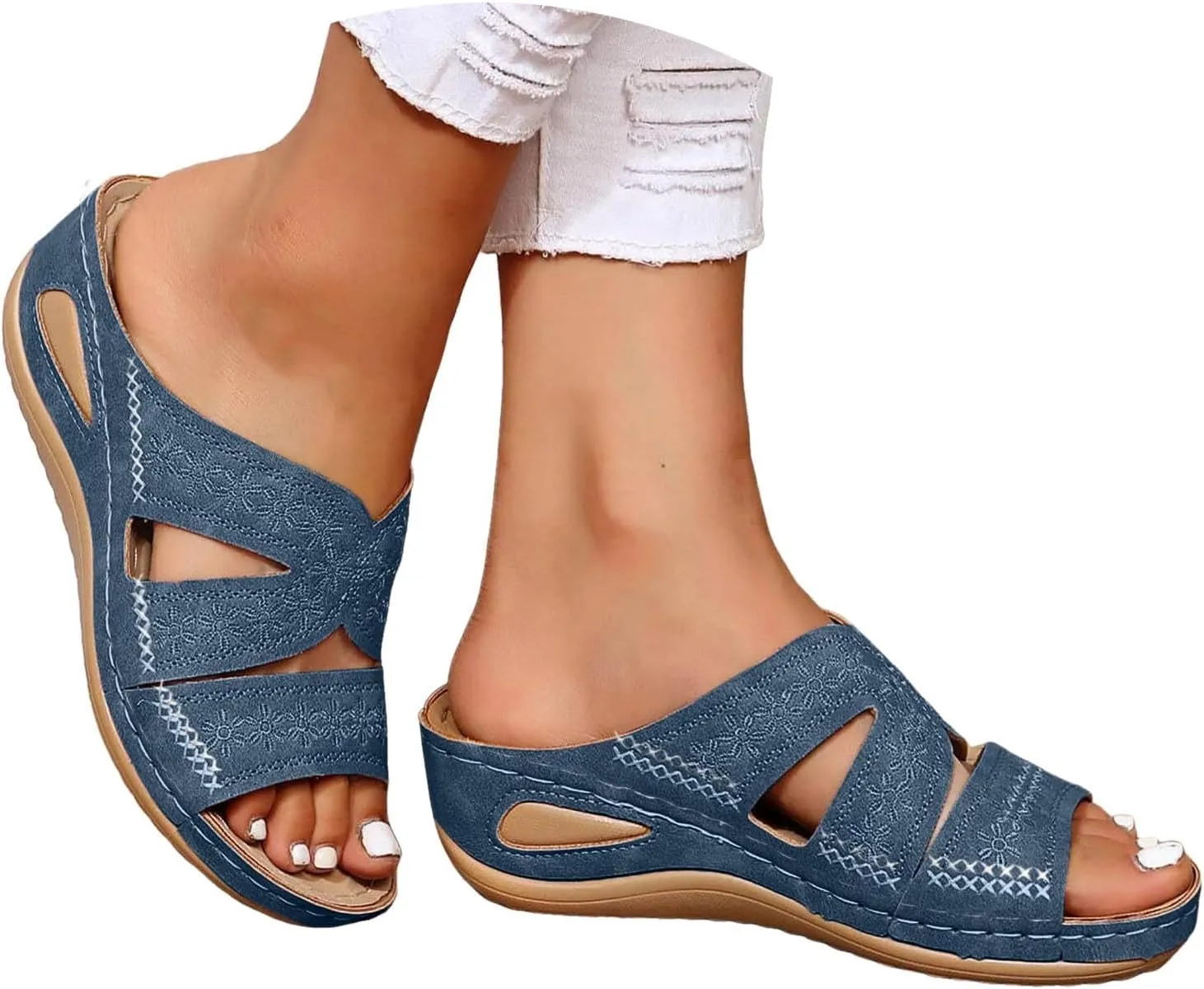 Orthopedic Sandals for Women Dressy Summer Comfortable Sandals with Arch Support Wedge Sandals Flip Flops Sandals