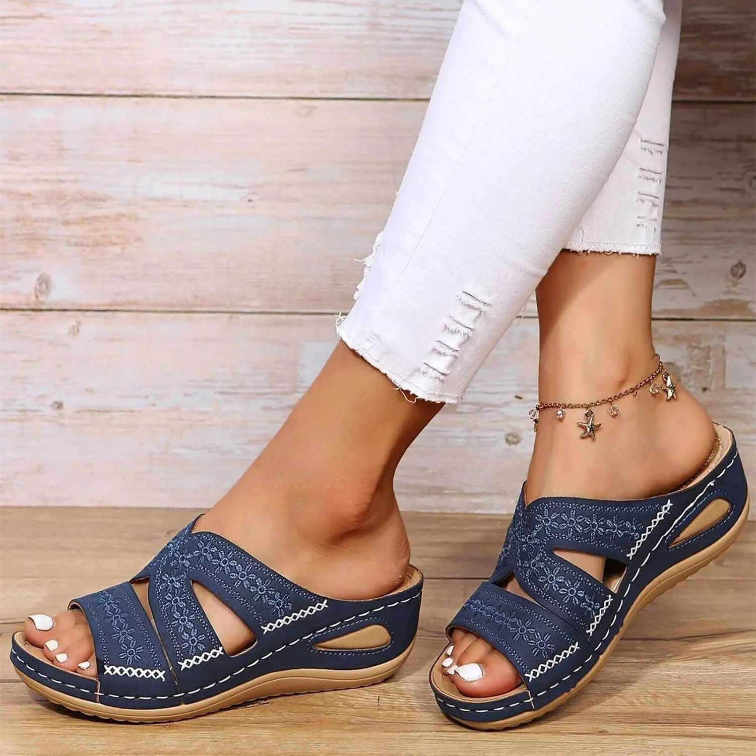 Orthopedic Sandals for Women Dressy Summer Comfortable Sandals with Arch Support Wedge Sandals Flip Flops Sandals