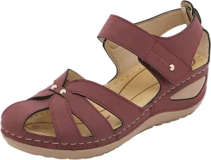 Orthopedic Sandals for Women High Heel Bohemian Elastic Ankle Strap Classic Summer Anti Slip Soft Shoes