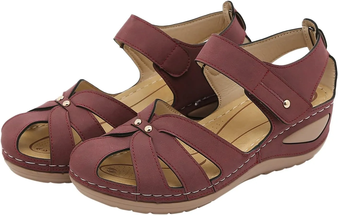 Orthopedic Sandals for Women High Heel Bohemian Elastic Ankle Strap Classic Summer Anti Slip Soft Shoes