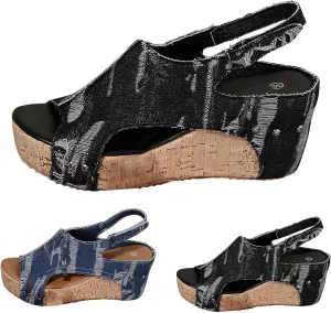 Orthopedic Sandals for Women, Mid Heel Espadrilles Wedges Platform Sandals Comfortable Open Toe Sandals with Adjustable Ankle Strap and Soft Footbed Women Dress Sexy Summer Comfort Party Shoes