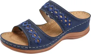 Orthopedic Sandals for Women with Arch Support Fashion Breathable Hollow Sandals Anti Slip Summer Flats Shoes