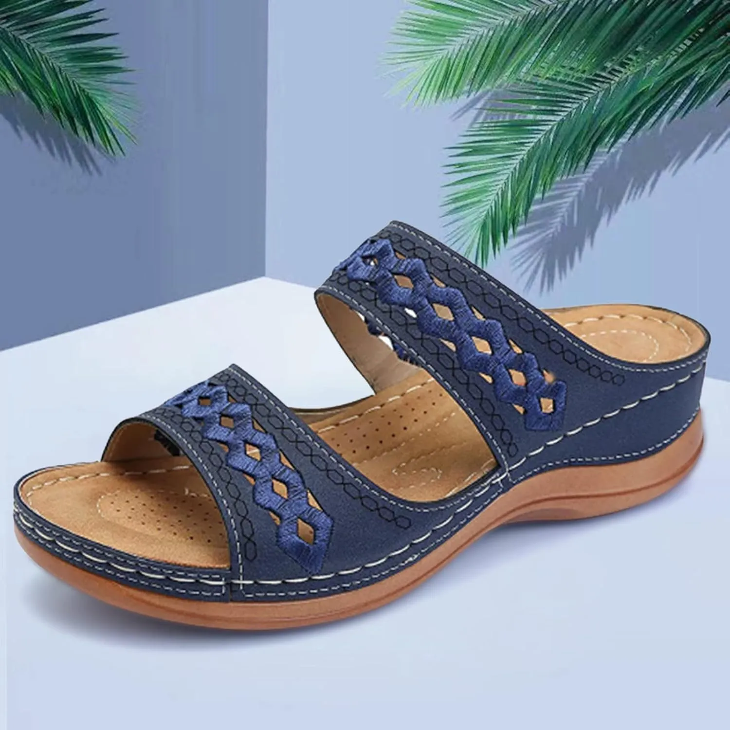 Orthopedic Sandals for Women with Arch Support Fashion Breathable Hollow Sandals Anti Slip Summer Flats Shoes