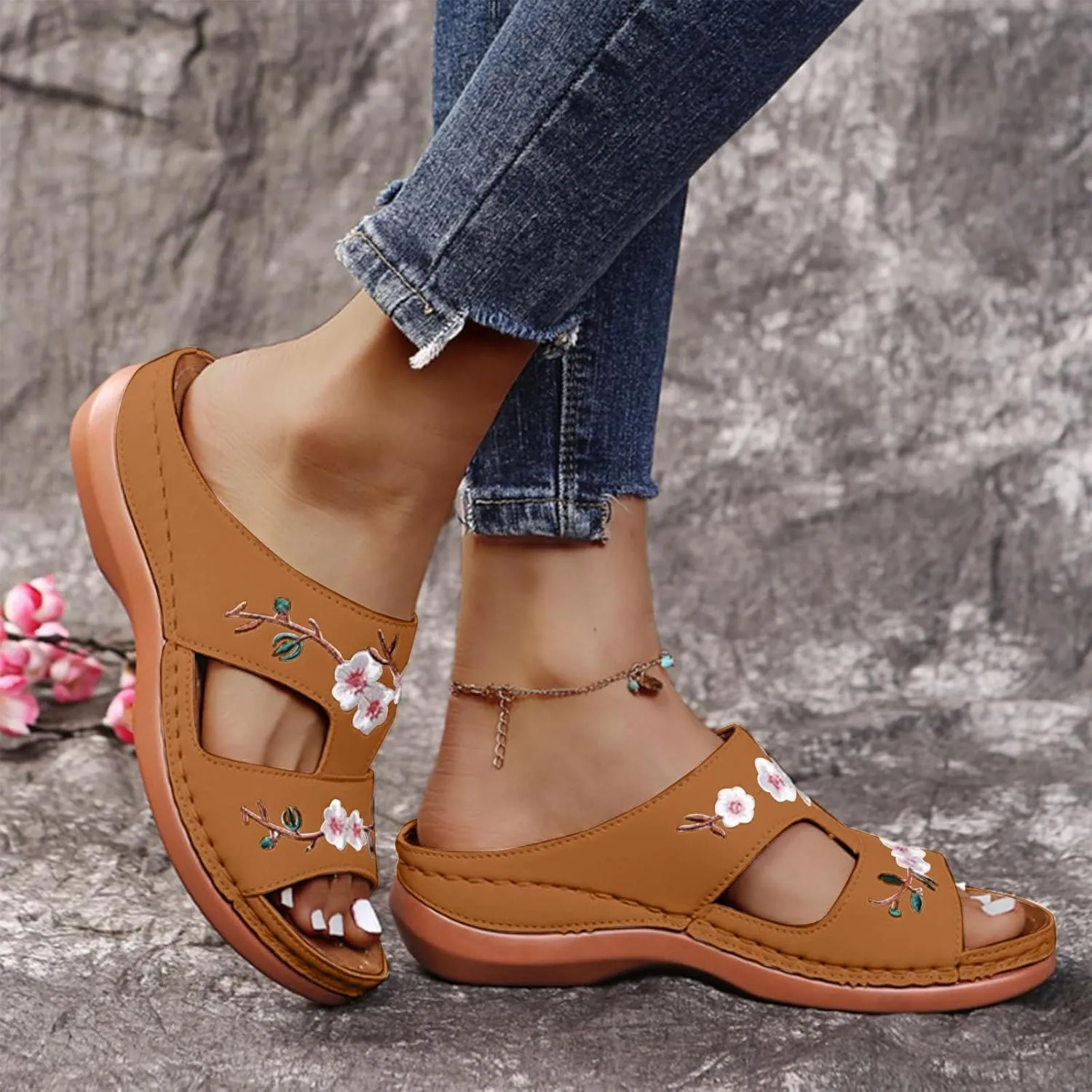 Orthopedic Sandals for Women, Women Dressy Summer Comfortable Sandals with Arch Support Walking Sandals Flip Flops Sandals