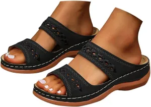 Orthopedic Sandals for Women, Women Summer Comfortable Sandals Arch Support Wedge Sandal 2025 Flip Flops Sandal Wide Width Dress Shoes