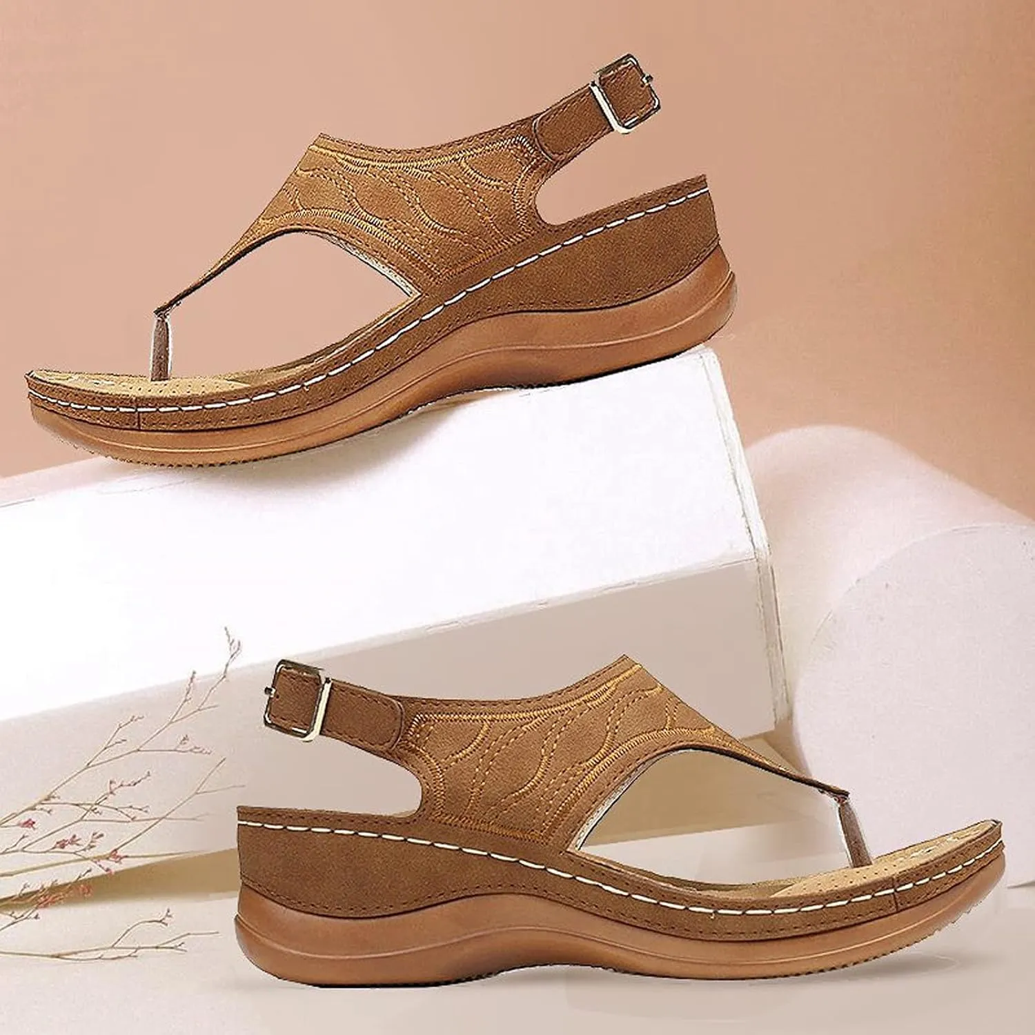 Orthopedic Sandals for Women,Arch Support Anti-Slip Summer Sandal Beach Bohemia Comfortable Platform Outdoor Flats Shoes