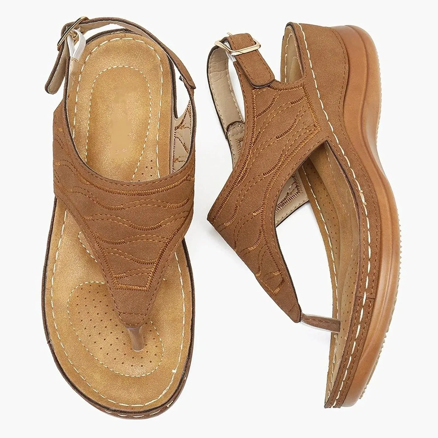 Orthopedic Sandals for Women,Arch Support Anti-Slip Summer Sandal Beach Bohemia Comfortable Platform Outdoor Flats Shoes